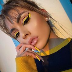 Image about girl in #makeup by LOOKBOOK on We Heart It Rave Makeup, Makijaż Smokey Eye, Eye Makeup Designs, Colorful Eye Makeup, Bold Makeup, Makeup Eye Looks, Creative Eye Makeup, Creative Makeup Looks