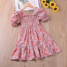 https://akidstar.com #kids #baby #childrens #clothes #clothing #wholesale #wholesalemarket #kids clothes #kid fashion #buy #wholesale kids clothing #wholesale baby clothing #wholesale childrens clothing Knee Length Floral Dress, Children Dress, Vestidos Color Rosa, Girls Floral Dress, Summer Outfits Kids, Cheap Dresses Online, Girls Christmas Dresses, Polka Dress, Floral Short