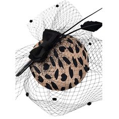 Elevate your vintage-inspired style with the GurlFly Pillbox Hat. This elegant headpiece is crafted from polyester, netting, and feathers and features a unique veil fascinator in a timeless polka dot mesh and long feather design, with a touch of retro flair in the leopard print bottom. The hat measures 6.25 inches across and fits all women comfortably, with an elastic headband and alligator clip to ensure it stays securely in place. Whether you're attending a tea party, Kentucky Derby race, wedd Elegant Headpiece, Veil Fascinator, Unique Veil, Modern Fashion Outfits, Leopard Hat, Derby Fascinator, Tea Party Hats, Pillbox Hat, Elastic Headband