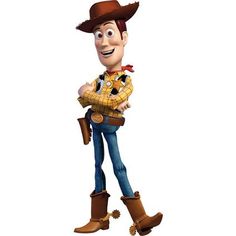 the character woody from toy story is holding his stuffed animal