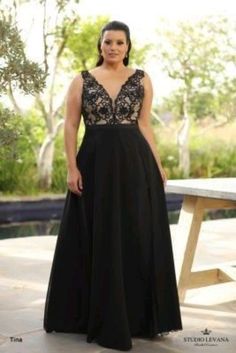 Black Attire Wedding Guest, Plus Size Evening Wear, Plus Size Special Occasion Dresses, Plus Size Evening Gowns, Evening Dresses Black, Chiffon Formal Dress, Studio Levana, Occasion Dresses Evening, Plus Size Ball Gown