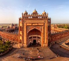 an aerial view of a large building in india