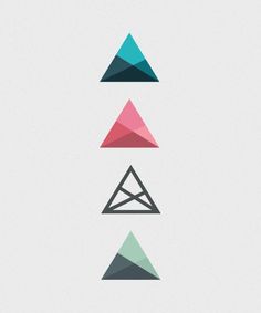 three different colored triangles are shown in this graphic