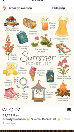 an iphone screen showing the summer bucket list