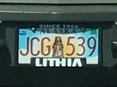 a license plate with the word, jcg 539 written on it