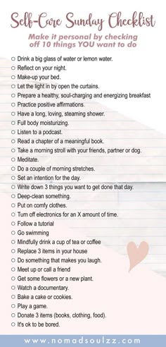 Routine Checklist, Sunday Routine, Skin Care Routine For 20s, Body And Mind, 30 Day Challenge, Skin Care Regimen