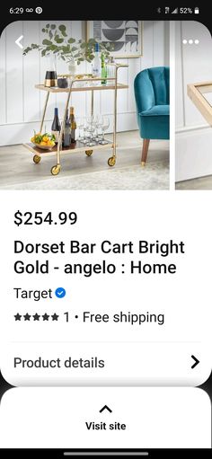 an advertisement for a bar cart with drinks on it and the text, $ 2 999