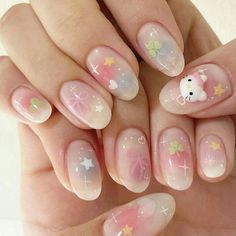 Nail Vibes, Kawaii Nail Art, Aesthetic Nail, Kitty Nails, Nail Board, Hello Nails, Hello Kitty Nails, Pretty Nail Designs