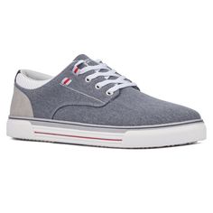 Freshen up your style with the Mason canvas sneaker. This versatile shoe features a classic lace-up closure and a perforated collar, adding a touch of modern design to its timeless look. Perfect for casual outings or weekend adventures, the Mason sneaker combines comfort and style, making it an essential addition to your footwear collection. Gray Canvas Sneakers With Vulcanized Sole, Gray Low-top Canvas Sneakers, Sporty Canvas Skate Shoes With Perforated Toe Box, Sporty Gray Sneakers With Rubber Toe Cap, Urban Canvas Lace-up Sneakers, Urban Canvas Lace-up Shoes, Urban Style Lace-up Canvas Shoes, Gray Low-top Sneakers With Rubber Toe Cap, Urban Lace-up Canvas Shoes With Rubber Toe Cap