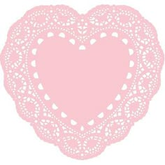 a heart shaped doily on a white background with the word love written in it