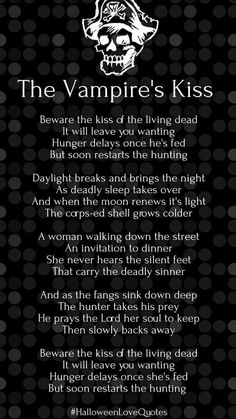 the vampire's kiss poem