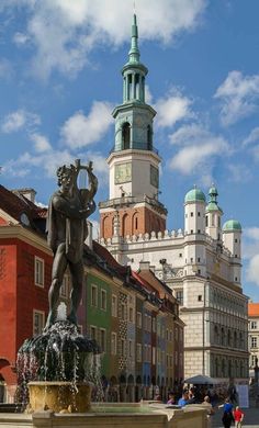 there is a statue in front of the building