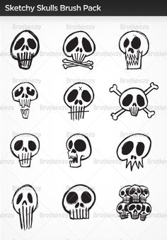 skulls and bones in black ink on white paper - miscellaneous objects / arts & crafts