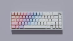 a computer keyboard with multicolored keys on it