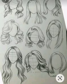 some drawings of different types of hair