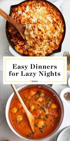 the cover of easy dinners for lazy nights