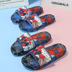 Introducing our Spiderman Graphic Printed Summer Slipper – a delightful fusion of comfort and charm. The animated graphics add a touch of personality to your summer footwear collection. Whether you're lounging by the pool or running errands, these slippers ensure your style stays on point. Step out in fashion-forward comfort. Specifications: Pattern Type: Cartoon Prints Season: Summer. Item Type: Slippers. Playful Non-slip Slip-on Slides, Fun Vacation Slides, Trendy Blue Slippers With Round Toe, Trendy Blue Round Toe Slippers, Trendy Blue Slides For Summer, Blue Summer Slides For Beach Season, Non-slip Blue Flip Flops For Swimming, Blue Slip-on Flip Flops For Beach Season, Casual Blue Slippers For Beach