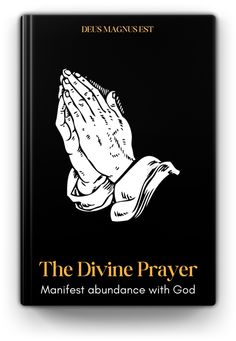 the divine prayer book with an image of hands folded in praying position on black background