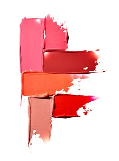 lipstick smudges on white background with red and pink colors