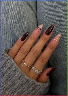 Brown Fall Nail Manicure Ideas you will love | Autumn Nails | Fall Nail Brown Ombre Mocha Design Ideas | That girl manicure ideas | mani pedi ideas #brownnail #nails #manicure Maroon Nails, Burgundy Nails, Xmas Nails, Classy Nails, Pretty Acrylic Nails, Short Acrylic Nails