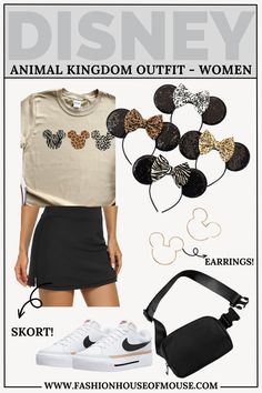 an animal kingdom outfit - women's and mickey mouse headbands are featured