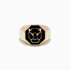 Signature Men's 14K Yellow Gold Onyx Ring Modern Yellow Gold Signet Ring With Black Enamel, Luxury Yellow Gold Signet Ring With Black Enamel, Black 14k Gold Signet Ring With Polished Finish, 14k Gold Black Signet Ring With Polished Finish, Yellow Gold Onyx Signet Ring With Black Enamel, Modern Black 14k Gold Signet Ring, Gold Onyx Ring, Effy Jewelry, Yellow Stone