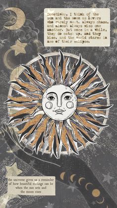 the sun and moon are depicted in this drawing