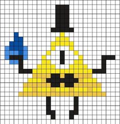 an image of a cross stitch pattern that looks like a duck with a hat on