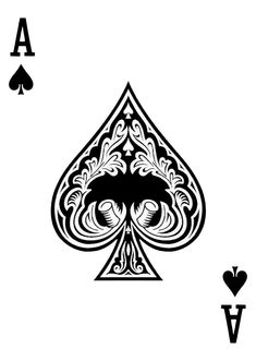 an ace playing card with two hearts on the back and one heart at the top