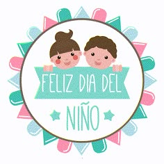 two children holding a sign that says feliz dia del nino