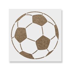 a brown and white soccer ball cutout