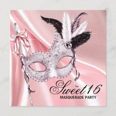 Black Masquerade Party, Black Sweet 16, Quinceanera Masquerade, Sweet 16 Masquerade Party, Masquerade Party Invitations, Sweet 16 Birthday Party, Stitch Ideas, Sweet 16 Parties, 16th Birthday Party