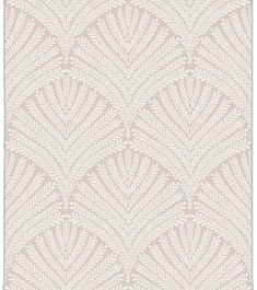 a beige and white wallpaper with leaves on the bottom, in an ornate pattern