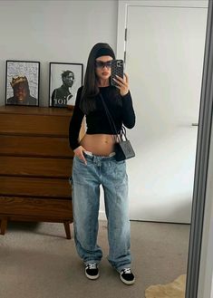 Fashion Outfits Baggy Jeans, Clueless Outfits, Causal Outfits, Looks Street Style, Swaggy Outfits, Streetwear Fashion Women, Looks Style, Types Of Fashion Styles