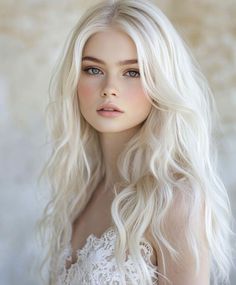 Long Pale Blonde Hair, Medium Length White Hair, White Haired Woman, Icy Platinum Blonde Hair, Long Platinum Blonde Hair, Angelic Hair, Long Platinum Blonde, Blonde Updo, Platinum Blonde Hair Color