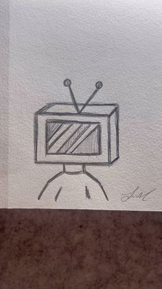 a drawing of a tv with two needles on it