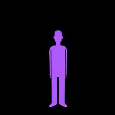 a purple man standing in the dark