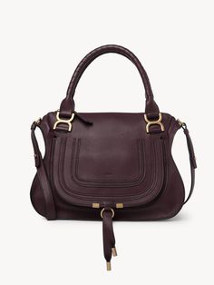 Chloé Marcie Bag In Grained Leather | Chloé US Chloe Marcie Bag, Purple Handbags, Sustainable Leather, Top Handle Handbags, Leather Bags Handmade, Chloe Bag, Purple Bags, Day Bag, Carry Bag