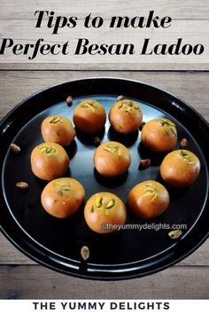 close-up of besan ladoo served on a plate. Besan Ladoo Recipes, Easy Besan Ladoo Recipe, Laddoo Recipe, Ladoo Recipe, English Food, Indian Food Recipes Vegetarian, Veg Recipes, No Bake Treats