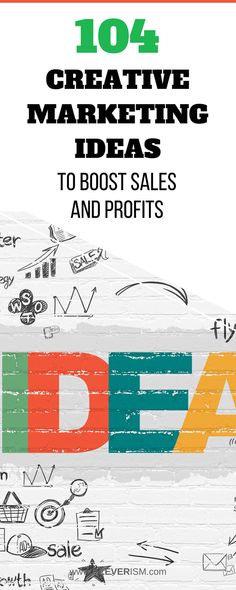 the title for 101 creative marketing ideas to boost sales and profits with handwritten letters