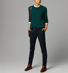 Minimalist Moda, Paris Mode, Mode Casual, Looks Chic, 가을 패션, Blue Pants, Business Casual Outfits