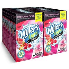 two boxes of wylders light strawberry punch