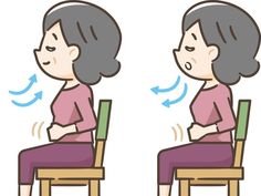 a woman sitting on a chair with back pain