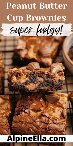 peanut butter cup brownies are super fudges