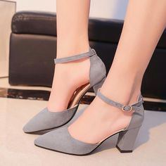 Square High Heels, Gaun Koktail, Hak Tinggi, Velvet Sandals