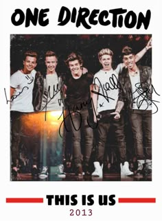 one direction signed poster with the band