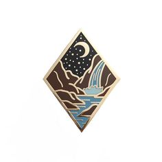 Waterfall Enamel Pin – KWT Designs Chasing Waterfalls, Jacket Pins, Shirt Pins, Bag Pins, Enamel Badges, Pin Game, Pretty Pins, Pins And Needles, Enamel Lapel Pin