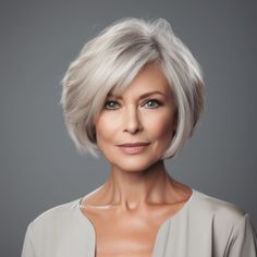 53 Gorgeous Short Haircuts for Women Over 60 This Year Tapered Bob Haircut, Low Taper, Short Silver Hair, Summer Blonde, Chin Length Hair, Taper Fade, Bob Hairstyles For Fine Hair, Hairstyles Summer, Haircuts For Medium Hair