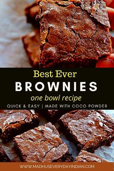 brownie piece held Easy Diy Brownies, The Best Homemade Brownies Recipe, Brownie Recipes One Bowl, Fast Easy Brownies, Homade Brownie Recipes, Brownie Recipes For One, Easy Bake Brownies, Easy Brownies With Cocoa Powder