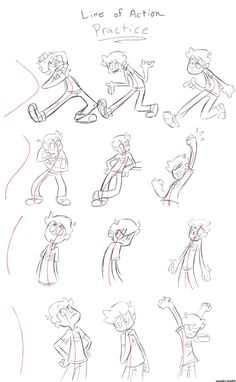 some character sketches for the animated movie line of action